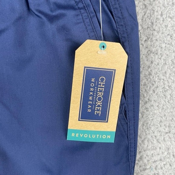 Cherokee Workwear Women's Small Navy Tapered Leg Drawstring Tall Scrubs Pants - Picture 16 of 16